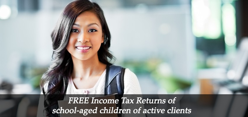 FREE Income Tax Returns of school aged children of active clients